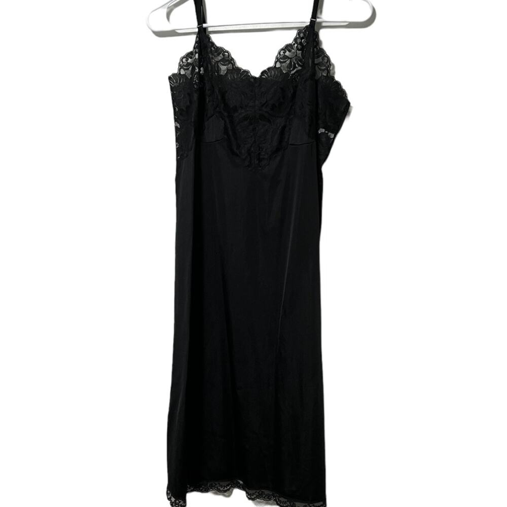 Vintage JCPenney Black Lace Slip 36/14